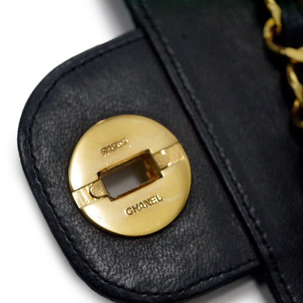OLD CHANEL　WフラップWチェーンバッグ（黒）