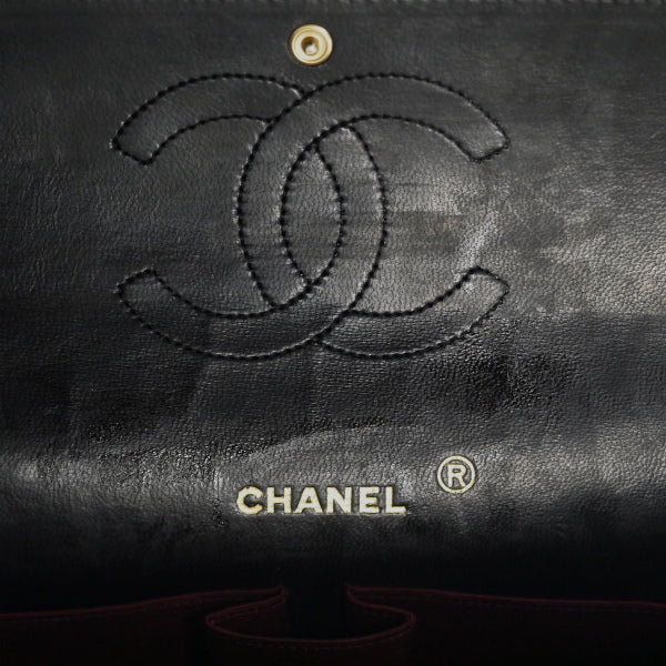 OLD CHANEL　WフラップWチェーンバッグ（黒）