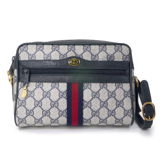 OLD Gucci　定番ショルダー縦シェリー（青・小）