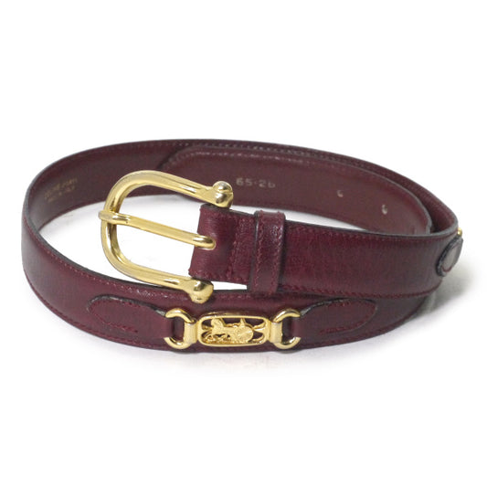 OLD CELINE 馬車金具レザーウエスト細ベルト（ボルドー）
