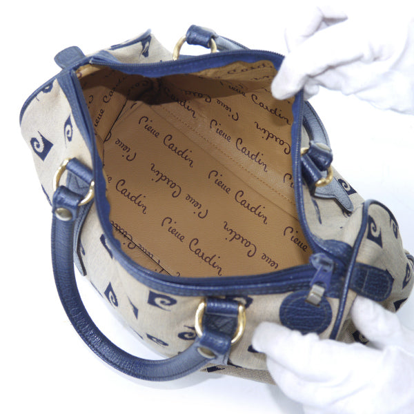 Pierre cardin Pロゴ中型ボストンバッグ（青）