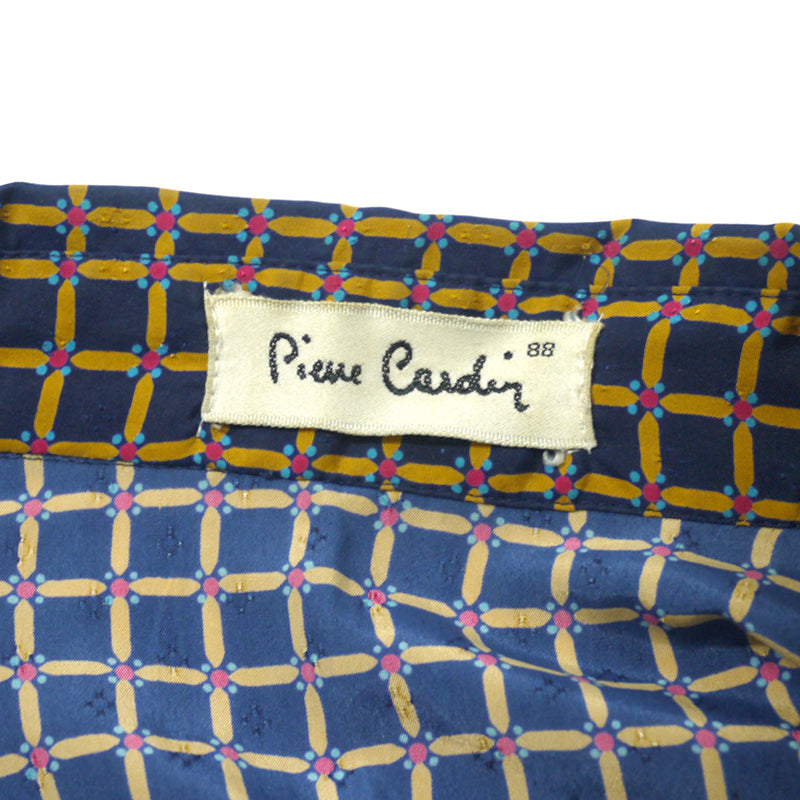 pierre cardin プリントブラウス（黒・ベージュ）