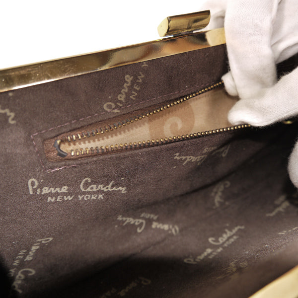 Pierre cardin Pロゴ スエードクラッチバッグ（ベージュ）