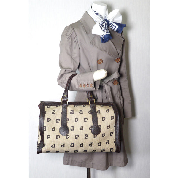 Pierre cardin ロゴP大型ボストンバッグ（茶）