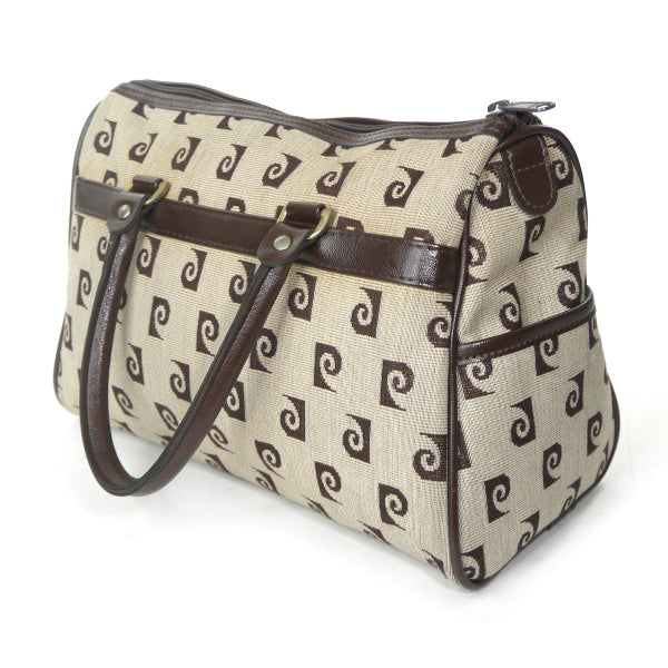 Pierre cardin Pロゴ中型ボストンバッグ（茶）