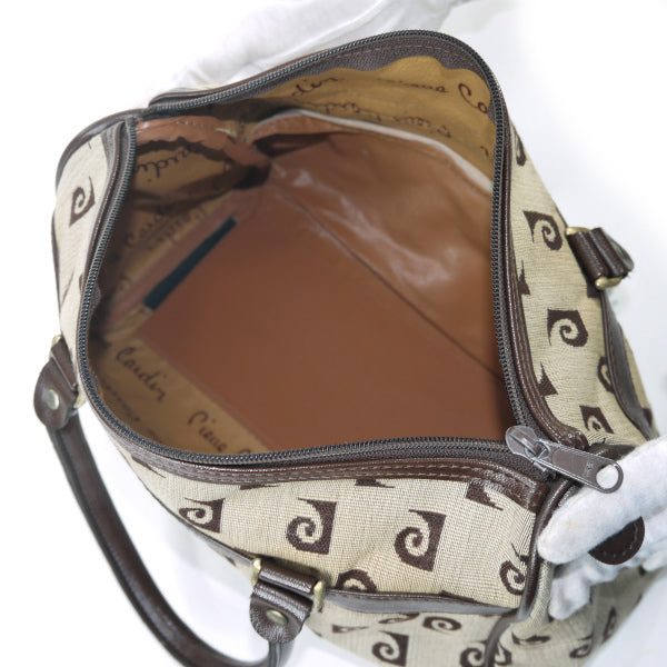 Pierre cardin Pロゴ中型ボストンバッグ（茶）