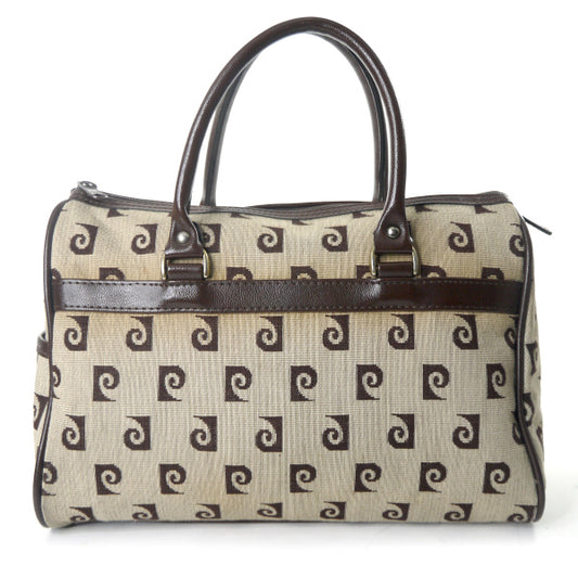 Pierre cardin Pロゴ中型ボストンバッグ（茶）