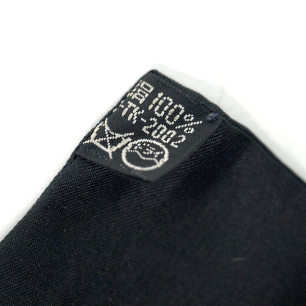 Pierre cardin 幾何学模様シルクロングスカーフ（黒/黄系）