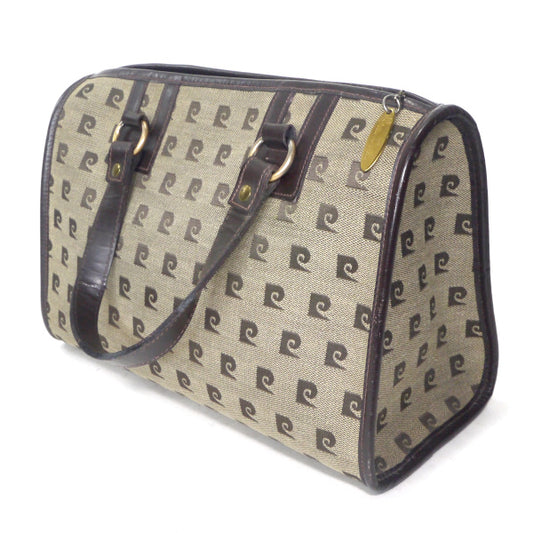 Pierre cardin　Pロゴジャガードボストンバッグ（茶）
