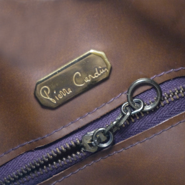 Pierre cardin　Pロゴジャガードボストンバッグ（茶）