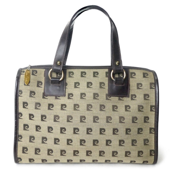 Pierre cardin　Pロゴジャガードボストンバッグ（茶）