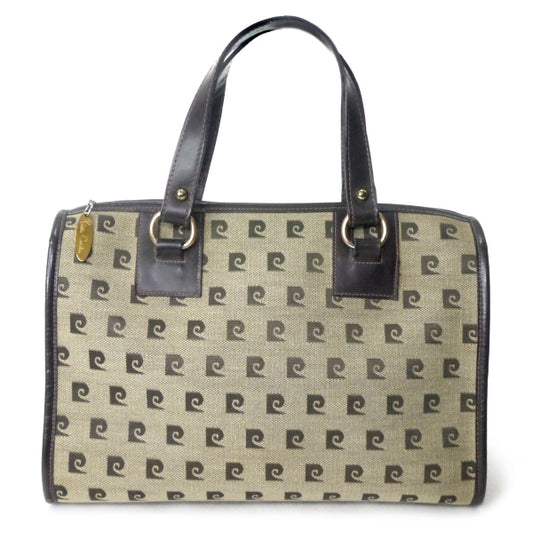 Pierre cardin　Pロゴジャガードボストンバッグ（茶）
