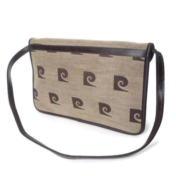 Pierre cardin レトロPロゴ キャンバスショルダー（茶）