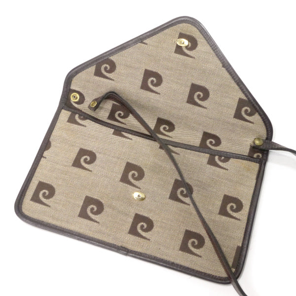 Pierre cardin レトロPロゴ キャンバスショルダー（茶）