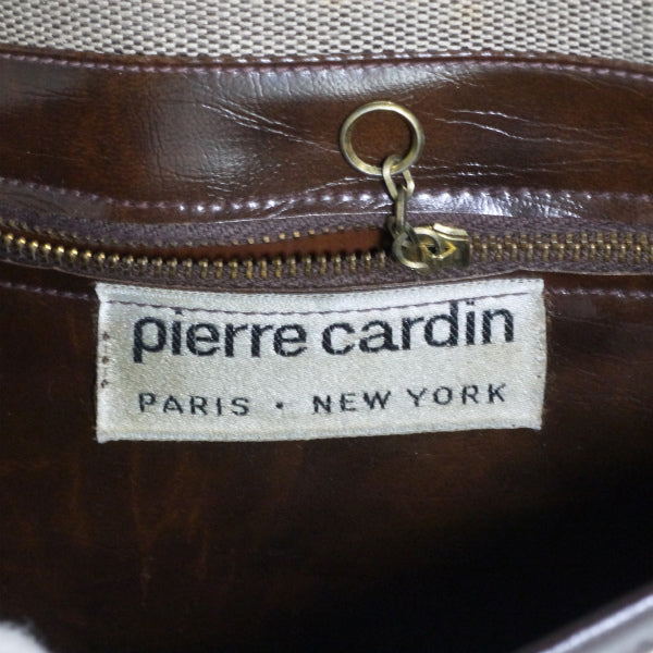 Pierre cardin レトロPロゴ キャンバスショルダー（茶）