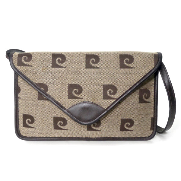 Pierre cardin レトロPロゴ キャンバスショルダー（茶）