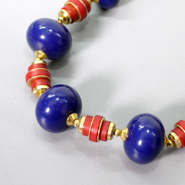 Pierre cardin カラー ネックレス（赤×青）