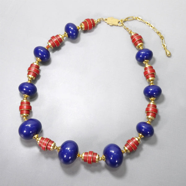 Pierre cardin カラー ネックレス（赤×青）