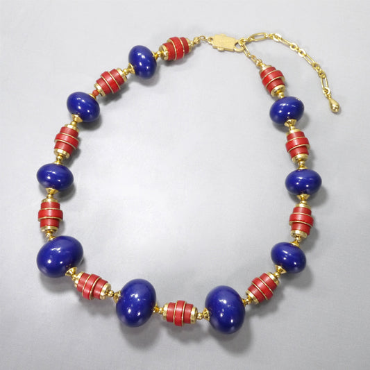 Pierre cardin カラー ネックレス（赤×青）