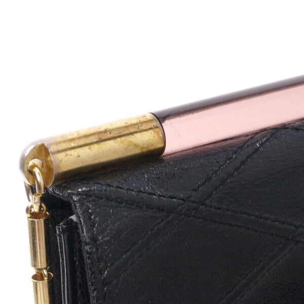 Pierre cardin 本革キルティングチェーンショルダー（黒）