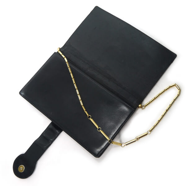 Pierre cardin 本革キルティングチェーンショルダー（黒）