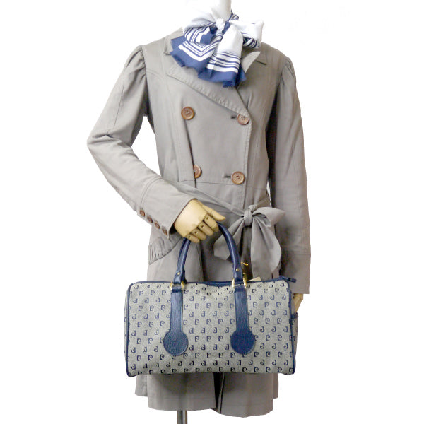 Pierre cardin デッドストック！Pロゴ中型ボストンバッグ（青）