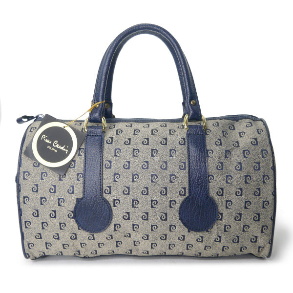 Pierre cardin デッドストック！Pロゴ中型ボストンバッグ（青）