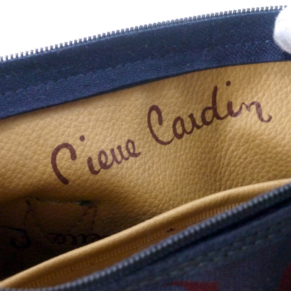 Pierre cardin バイカラーPロゴ中型ボストンバッグ（青/赤）