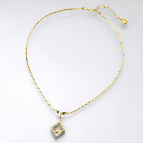 Pierre cardin　ダイヤカットアウト ストーンネックレス（ゴールド）