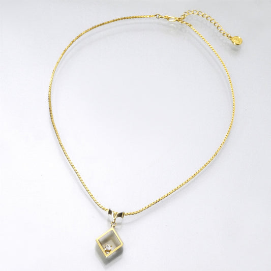 Pierre cardin　ダイヤカットアウト ストーンネックレス（ゴールド）