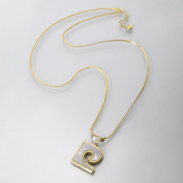 Pierre cardin メッシュPロゴ ロングネックレス（シルバー/ゴールド