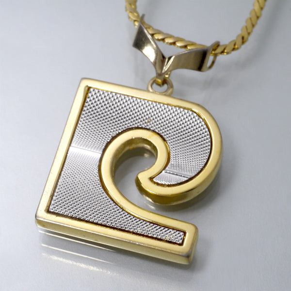 Pierre cardin　メッシュPロゴ ロングネックレス（シルバー/ゴールド）