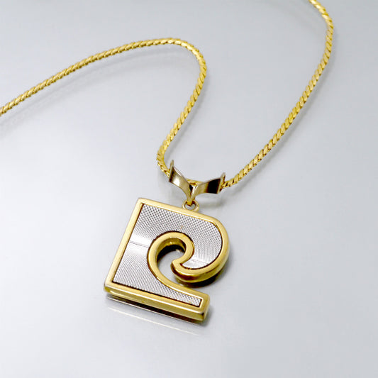 Pierre cardin　メッシュPロゴ ロングネックレス（シルバー/ゴールド）