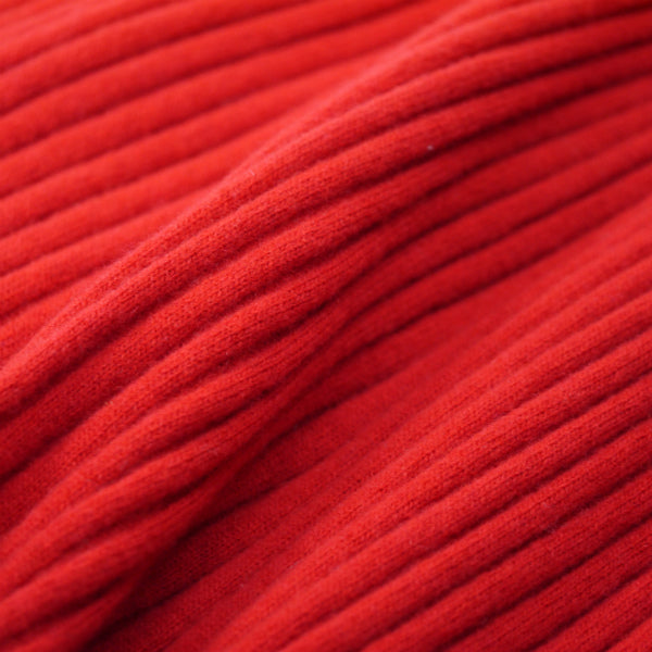 Pierre cardin ニットプリーツ ミモレ丈スカート（赤）