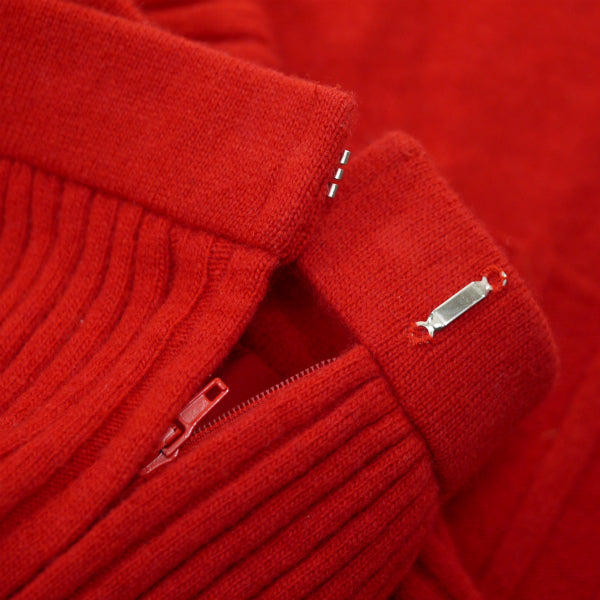 Pierre cardin ニットプリーツ ミモレ丈スカート（赤）