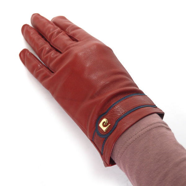 Pierre cardin Pロゴ レザー手袋（赤）
