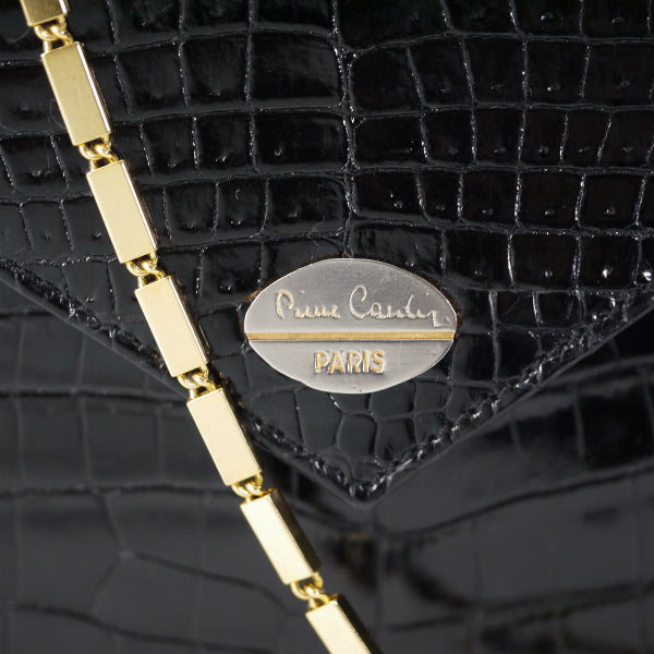 Pierre cardin　クロコ チェーンバッグ（黒）