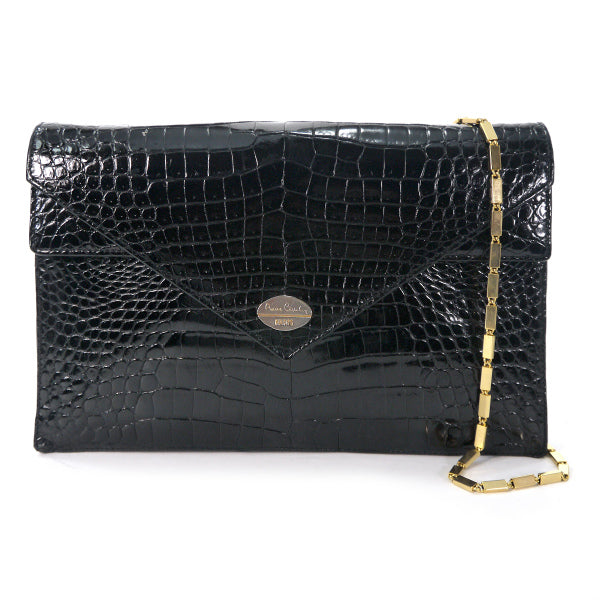 Pierre cardin　クロコ チェーンバッグ（黒）