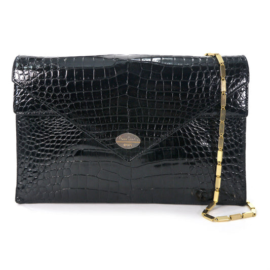 Pierre cardin　クロコ チェーンバッグ（黒）