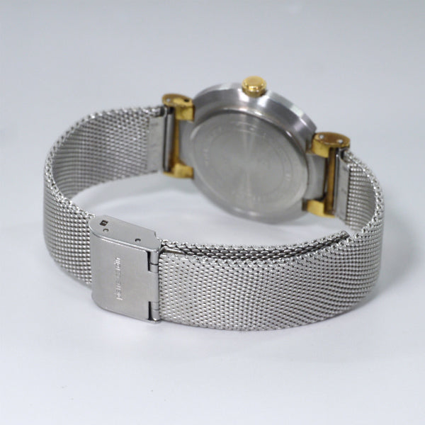 Pierre cardin　ビッグフェイス メッシュ腕時計（シルバー）