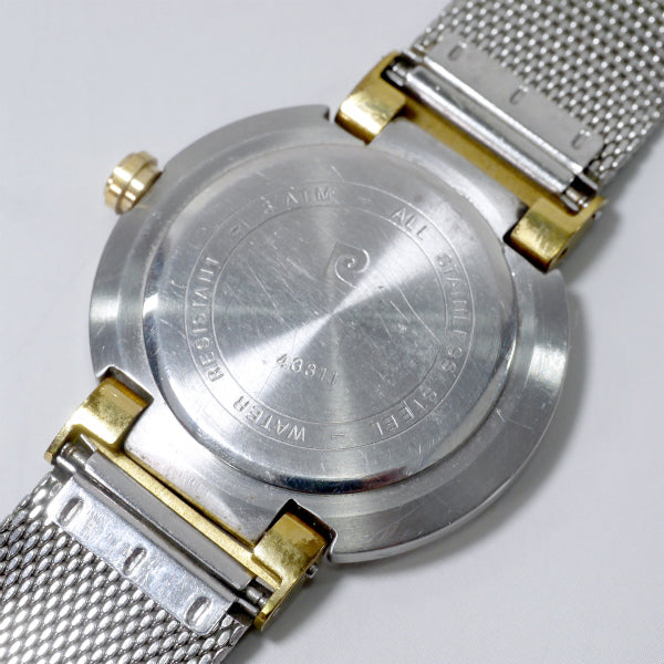 Pierre cardin　ビッグフェイス メッシュ腕時計（シルバー）