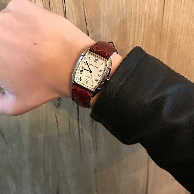 Pierre cardin　ギリシャ数字80ｓ 腕時計（革ベルト/茶）