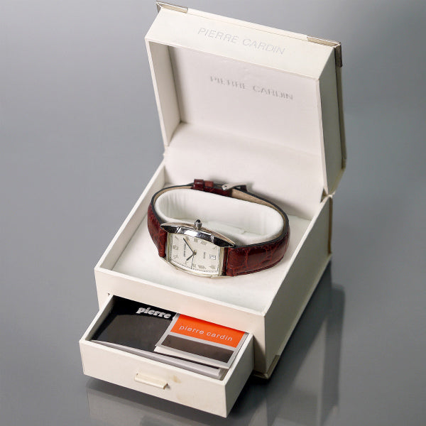 Pierre cardin　ギリシャ数字80ｓ 腕時計（革ベルト/茶）