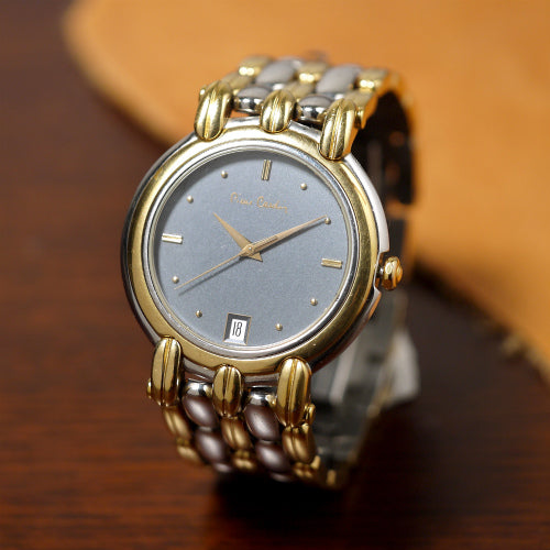 Pierre cardin　蛇腹腕時計（ゴールド×グレー）