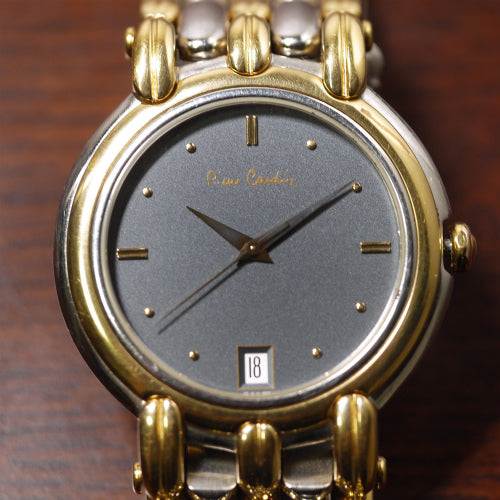 Pierre cardin　蛇腹腕時計（ゴールド×グレー）