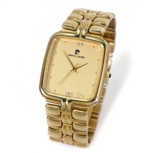 Pierre cardin　スクエアフェイス蛇腹腕時計（ゴールド）
