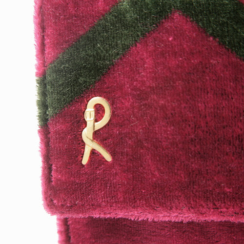 Roberta　ヴィンテージ　モケットチェーンショルダー（赤系）