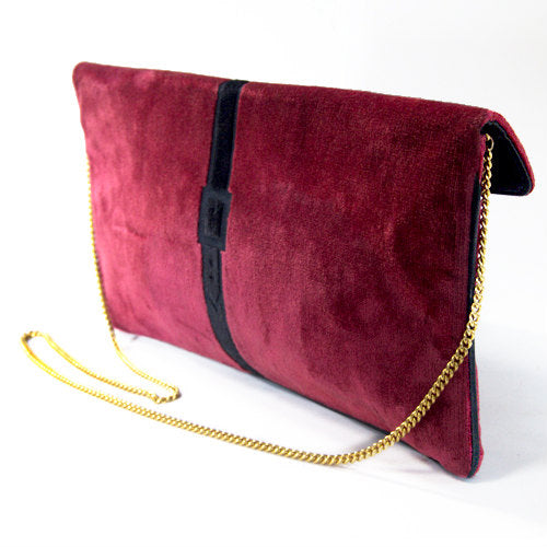 Roberta　ヴィンテージ　モケット　チェーンバッグ（赤）