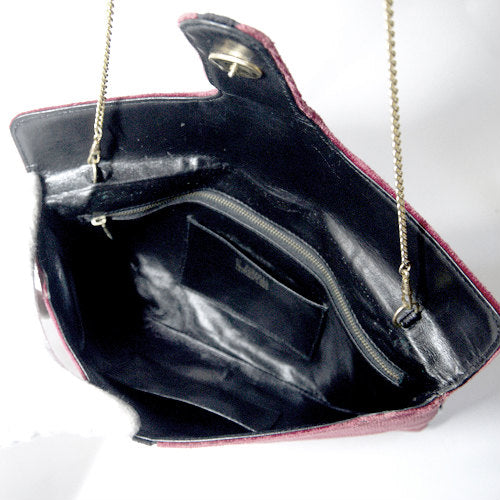 Roberta　ヴィンテージ　モケット　チェーンバッグ（赤）