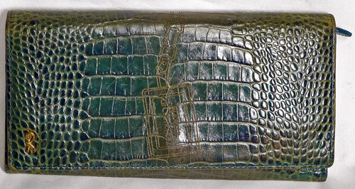 Roberta　クロコ型押し長財布（緑）